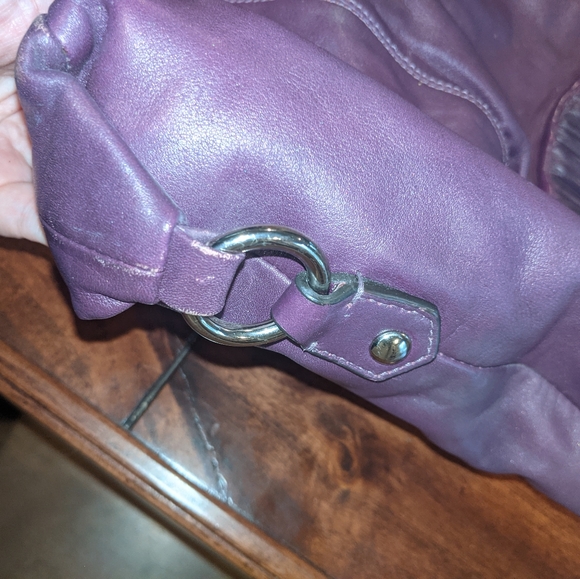 Coach Ashley Pleated Satchel in Purple Leather - Picture 6 of 16